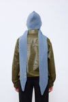 lambswool hooded scarf wrap