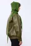 merino wool hooded scarf wrap