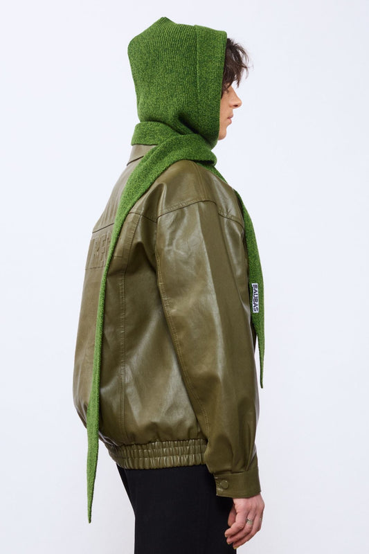 merino wool hooded scarf wrap