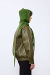 merino wool hooded scarf wrap