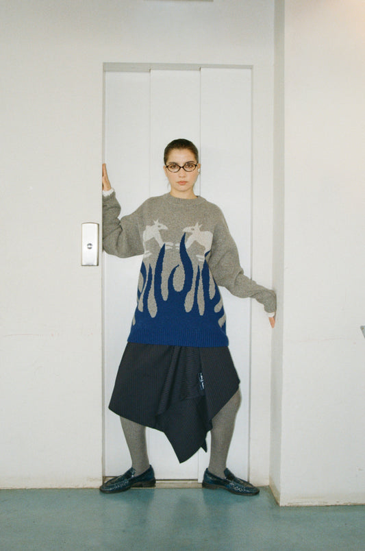 lambswool sweater BURNING BUNNIES